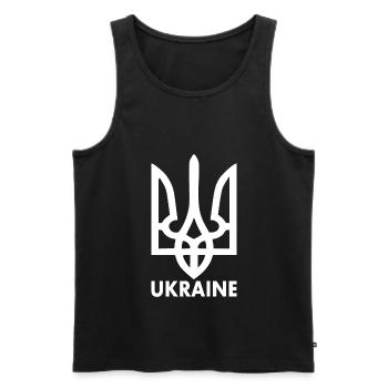Ukraine - Männer Premium Bio Tank Top - Schwarz - Vorne - AI Model Male 178 light (178cm)
