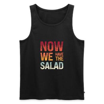 Jetzt haben wir den Salat Denglisch Lehrer Schule - Männer Premium Bio Tank Top - Schwarz - Vorne - Michal (187cm)