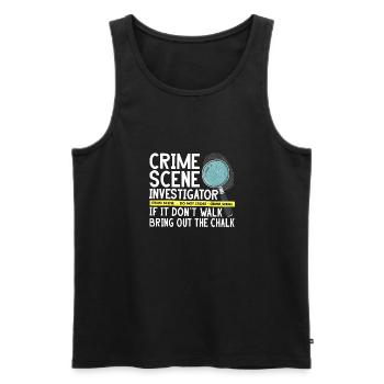Securing traces - Kripo Polizei Kriminaltechnik - Men's Premium Organic Tank Top - black - Front - Michal (187cm)