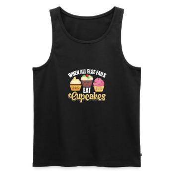 Quand tout le reste échoue Mangez des cupcakes Drôle de chef pâtissier - Débardeur bio Premium Homme - noir - Devant - AI Model Male 178 light (178cm)