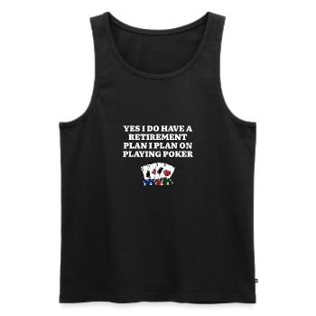 Plan de retraite Jouer au poker Joueur à la retraite - Débardeur bio Premium Homme - noir - Devant - AI Model Male 178 light (178cm)