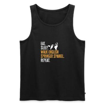 English Springer Spaniel Dog - Men's Premium Organic Tank Top - black - Front - AI Model Male 178 light (178cm)