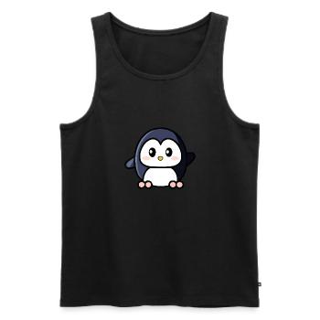 Mignon pingouin agitant - Débardeur bio Premium Homme - noir - Devant - Michal (187cm)