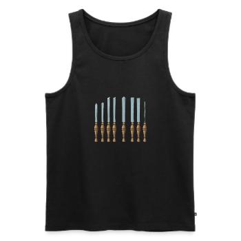 Turning Wood Lathe Lathe - Men's Premium Organic Tank Top - black - Front - Michal (187cm)