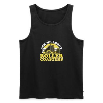 Roller Coaster Roller Coaster Amusement Park - Men's Premium Organic Tank Top - black - Front - AI Model Male 178 light (178cm)