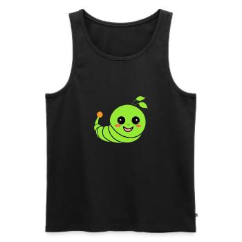 Raupen Insektenliebe Kleine Raupe - Männer Premium Bio Tank Top - Schwarz - Vorne - AI Model Male 178 light (178cm)