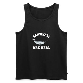 Narwhal Unicorn Whale - Men's Premium Organic Tank Top - black - Front - Michal (187cm)