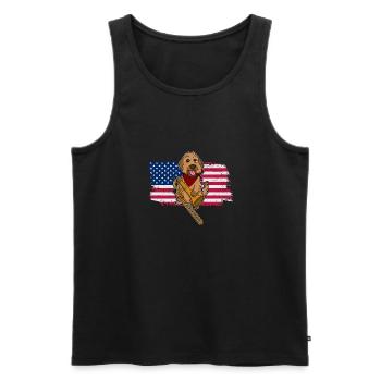 Hund Posaunist Trompete Musik Musiker Welpe - Männer Premium Bio Tank Top - Schwarz - Vorne - Michal (187cm)