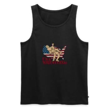 Kampfsportler Wrestler Wrestling Ringen Sport - Männer Premium Bio Tank Top - Schwarz - Vorne - AI Model Male 178 light (178cm)
