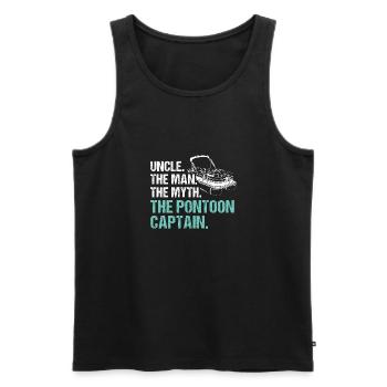 Pontoon Boat Captain Boating Lake Pontoon - Men's Premium Organic Tank Top - black - Front - Michal (187cm)