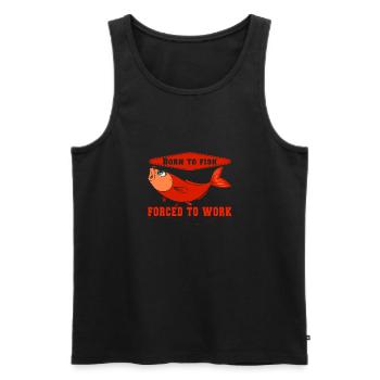 Lustiger Angler Fischer Spruch Angeln - Männer Premium Bio Tank Top - Schwarz - Vorne - Michal (187cm)