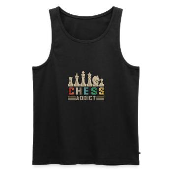 Lusitger Schachspieler Spruch I Schach - Männer Premium Bio Tank Top - Schwarz - Vorne - Michal (187cm)