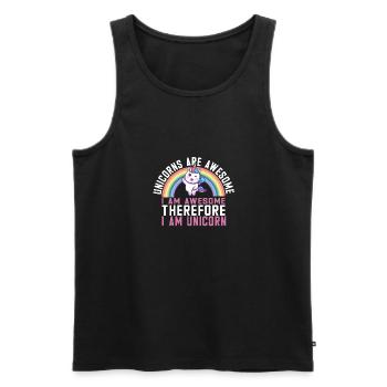 Lustiger Einhorn Spruch I Einhörner - Männer Premium Bio Tank Top - Schwarz - Vorne - Michal (187cm)