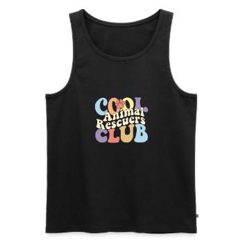 Cool Animal Rescuers Club Save Stray Animals - Männer Premium Bio Tank Top - Schwarz - Vorne - Michal (187cm)