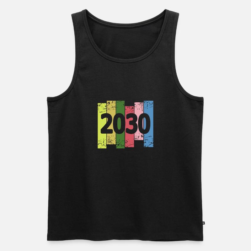 2030 - Männer Premium Bio Tank Top - Schwarz
