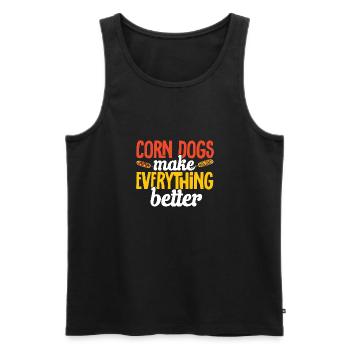 Corn Dog Corndog - Men's Premium Organic Tank Top - black - Front - Michal (187cm)