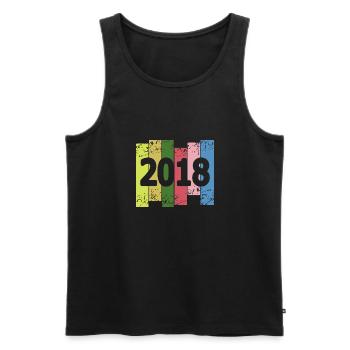Funny 2018 - Men's Premium Organic Tank Top - black - Front - AI Model Male 178 light (178cm)