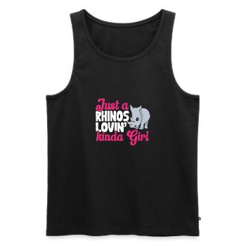 Nashorn Rhino Einhorn - Männer Premium Bio Tank Top - Schwarz - Vorne - Michal (187cm)