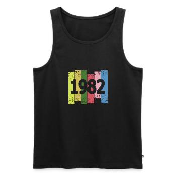 Lustig 1982 - Men's Premium Organic Tank Top - black - Front - AI Model Male 178 light (178cm)