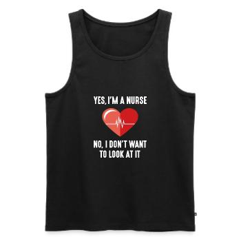 Ja, ich bin Krankenschwester - Männer Premium Bio Tank Top - Schwarz - Vorne - AI Model Male 178 light (178cm)