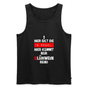 Glühwein - 1G - Regel ! - Männer Premium Bio Tank Top - Schwarz - Vorne - AI Model Male 178 light (178cm)