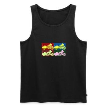 Motorrad Biker - Männer Premium Bio Tank Top - Schwarz - Vorne - Michal (187cm)