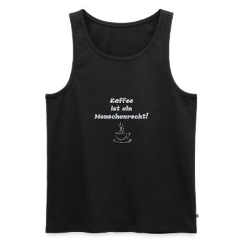 Kaffee ist ein Menschenrecht - Männer Premium Bio Tank Top - Schwarz - Vorne - Michal (187cm)