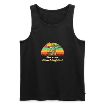 Forever Beaching Out Funny Beach Humor Ocean - Men's Premium Organic Tank Top - black - Front - Michal (187cm)