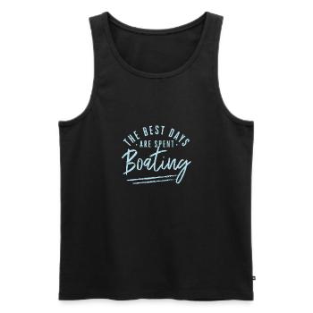 Les meilleurs jours sont passés à faire du bateau En disant bateau - Débardeur bio Premium Homme - noir - Devant - Michal (187cm)