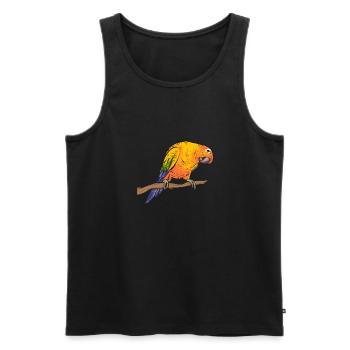 Molina Perruche Perroquet Oiseau Perruche Soleil - Débardeur bio Premium Homme - noir - Devant - Michal (187cm)