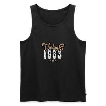 1983 Vintage - Männer Premium Bio Tank Top - Schwarz - Vorne - Michal (187cm)