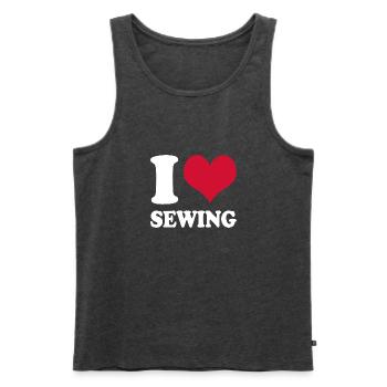 I Love Sewing - Men's Premium Organic Tank Top - heather anthracite - Front - AI Model Male 178 light (178cm)