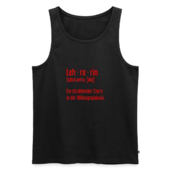 Lehrerin Lehrerinnen Schule Pädagogin Unterricht - Männer Premium Bio Tank Top - Schwarz - Vorne - Michal (187cm)
