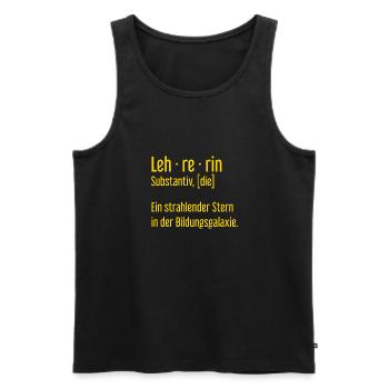 Lehrerin Lehrerinnen Schule Pädagogin Unterricht - Männer Premium Bio Tank Top - Schwarz - Vorne - Michal (187cm)