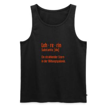 Lehrerin Lehrerinnen Schule Pädagogin Unterricht - Männer Premium Bio Tank Top - Schwarz - Vorne - Michal (187cm)