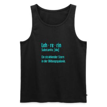 Lehrerin Lehrerinnen Schule Pädagogin Unterricht - Männer Premium Bio Tank Top - Schwarz - Vorne - Michal (187cm)