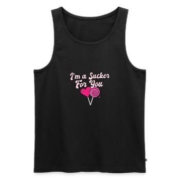 Valentine's Day Quote I'm A Sucker For You Couple - Men's Premium Organic Tank Top - black - Front - Michal (187cm)