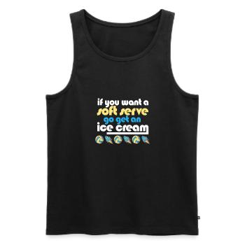 Funny Volleyball If You Want A Soft Serve Go Get - Männer Premium Bio Tank Top - Schwarz - Vorne - Michal (187cm)