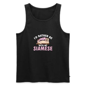 Siamkatze - Männer Premium Bio Tank Top - Schwarz - Vorne - AI Model Male 178 light (178cm)