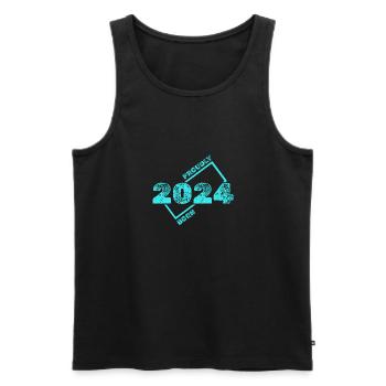 2024 - Débardeur bio Premium Homme - noir - Devant - AI Model Male 178 light (178cm)