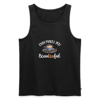 Chai Tea Masala Chai - Men's Premium Organic Tank Top - black - Front - AI Model Male 178 light (178cm)