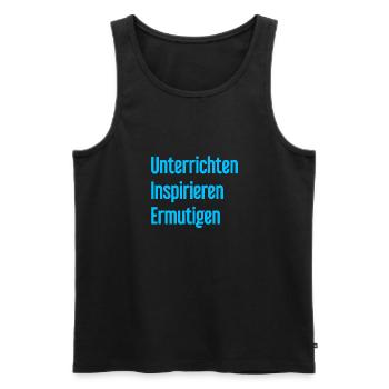 Teaching Inspiring Encouraging - Men's Premium Organic Tank Top - black - Front - AI Model Male 178 light (178cm)