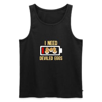 Stuffed Eggs Deviled Eggs - Men's Premium Organic Tank Top - black - Front - AI Model Male 178 light (178cm)