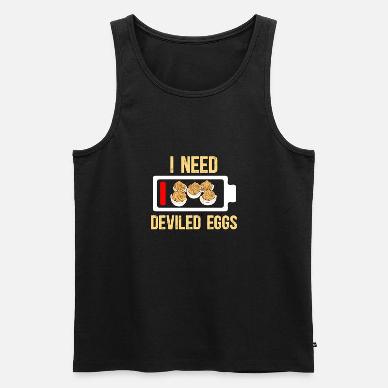 Gefüllte Eier Deviled Eggs - Männer Premium Bio Tank Top - Schwarz