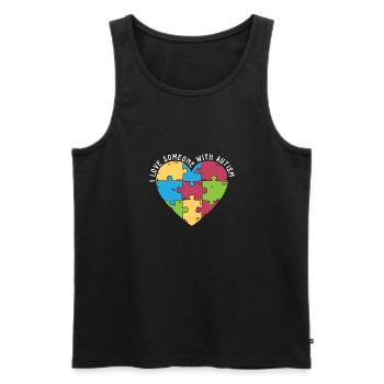 I Love Someone With Autism Awareness Month Puzzle - Männer Premium Bio Tank Top - Schwarz - Vorne - Michal (187cm)