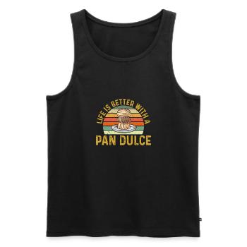 Concha Hispanic Mexican Pan Dulce - Men's Premium Organic Tank Top - black - Front - AI Model Male 178 light (178cm)