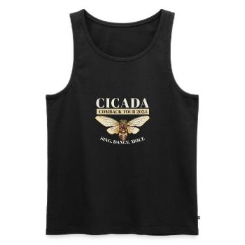 Cicada Brood Swarm Cicada Comeback Tour 2024 - Men's Premium Organic Tank Top - black - Front - AI Model Male 178 light (178cm)