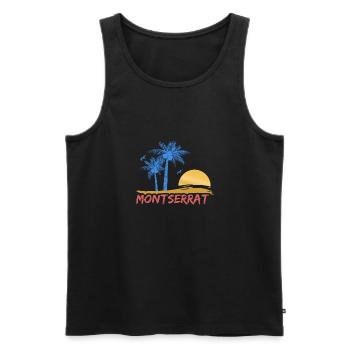 Montserrat Beach - Men's Premium Organic Tank Top - black - Front - Michal (187cm)