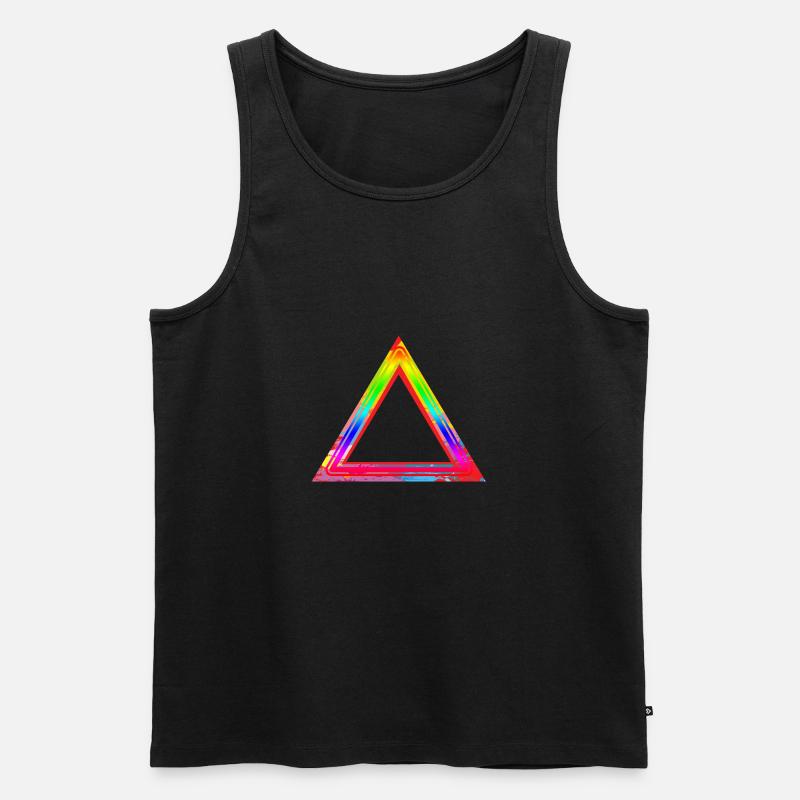 TRIANGULAR RAINBOW - Männer Premium Bio Tank Top - Schwarz