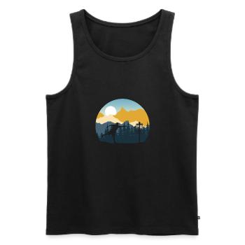 Disc Golf - Disc Golfing Player Ultimate Frisbee - Men's Premium Organic Tank Top - black - Front - Michal (187cm)